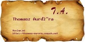 Thomasz Auróra névjegykártya